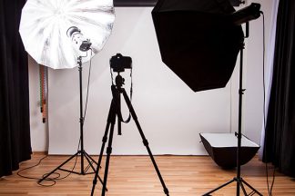 Perfekt ausgeleuchtetes Fotostudio